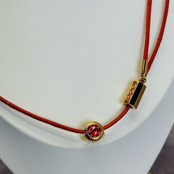 $625 Versace Unisex NWT Medusa Head Charm Cord Adjustable Necklace - Picture 8 of 9